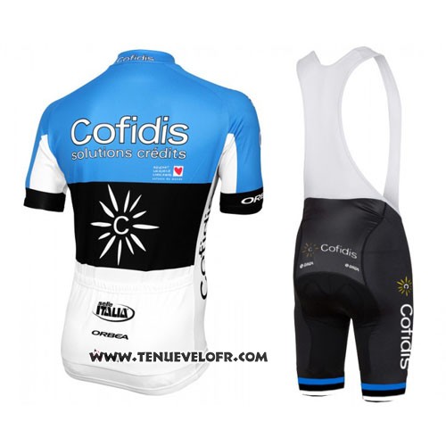 2016 Maillot Ciclismo Cofidis Azur et Noir Manches Courtes et Cuissard